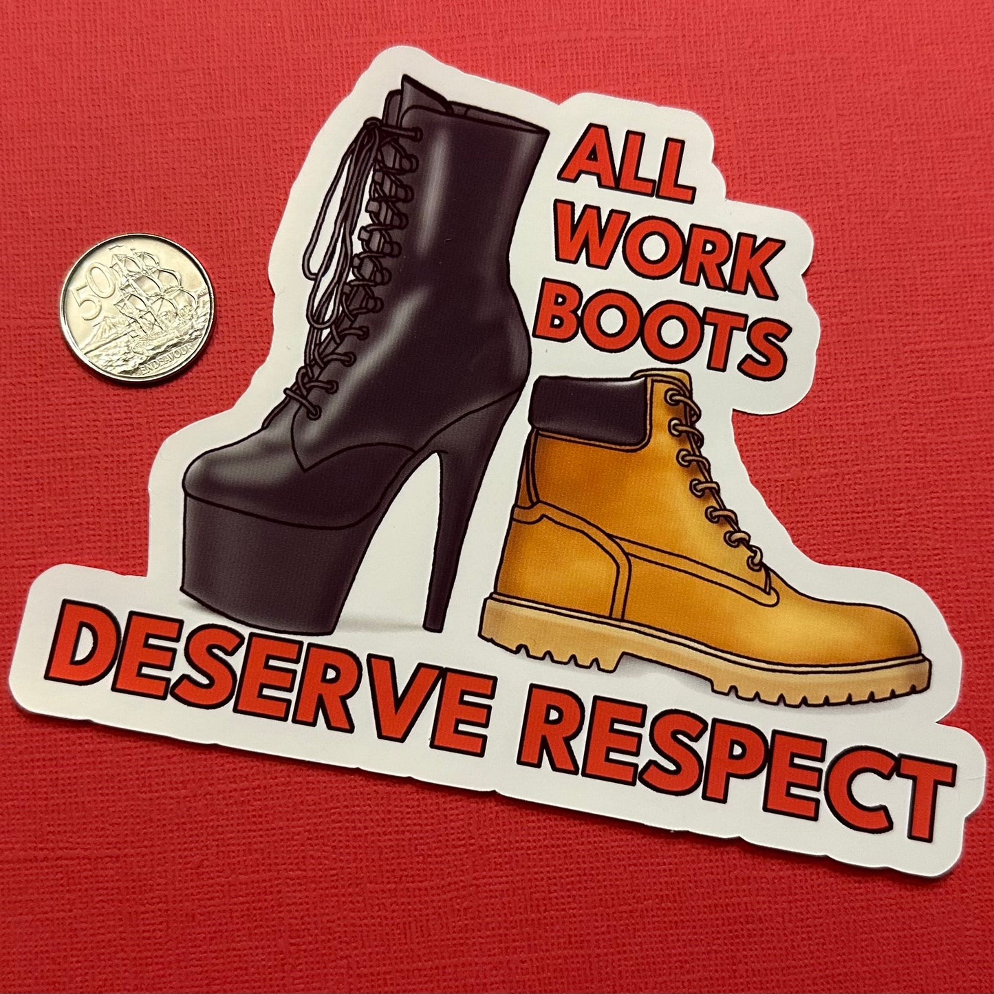 All Work Boots Sticker